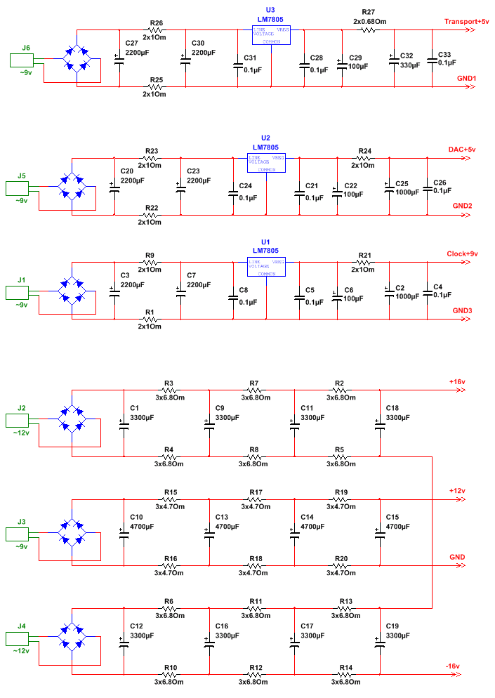 Схема модуля питания ЦАП, power module AH-PW5 собрать своими руками