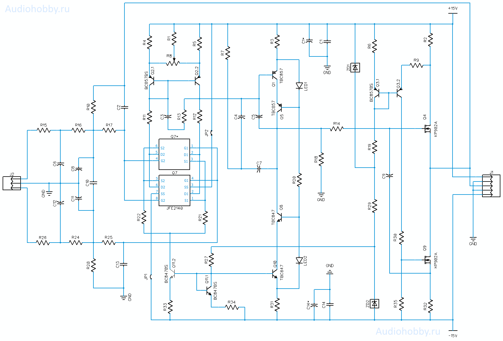 Схема дискретного аналогового фильтра для ЦАП - AH-F7 PRO