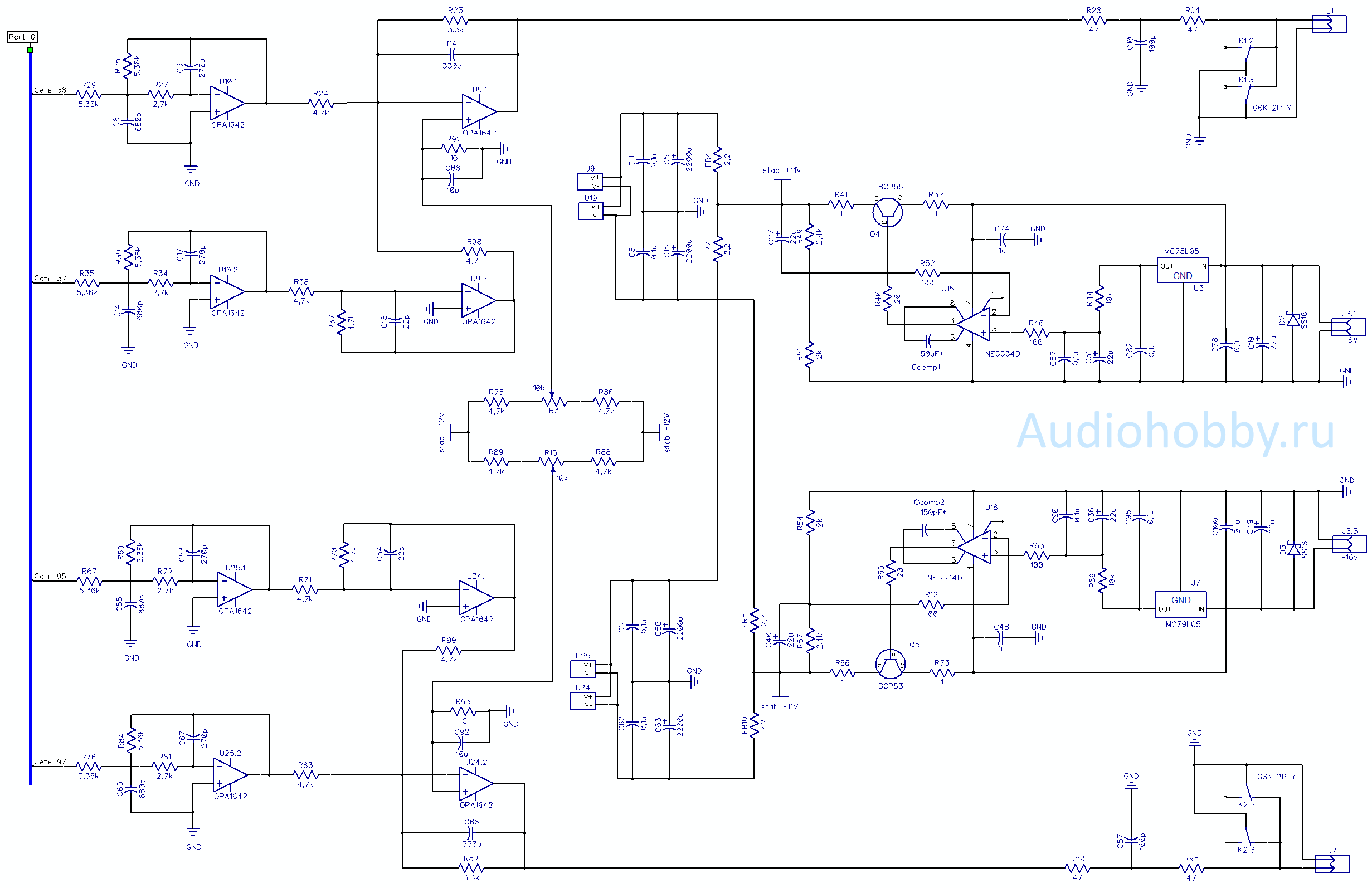 Схема аналогового фильтра ЦАП на ak4495